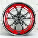 RIN 17X8.5 4-100/114.3 R1 SPORT QC1840A HYPER BLACK MATTE RED RING ET20 CB73.1