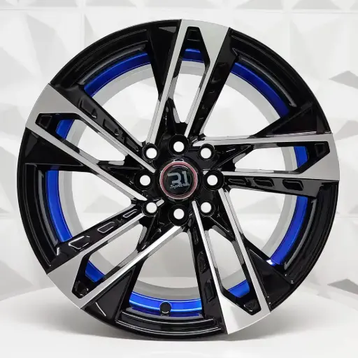 [157623F] RIN 15X7.5 4-100/114.3 R1 SPORT JCW39 BLACK MACHINE FACE BLUE LINE ET10 CB73.1